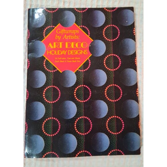 Giftwraps By Artists: Art Deco Holiday Designs Book With 16 Tear-Out Sheets - Picture 1 of 12